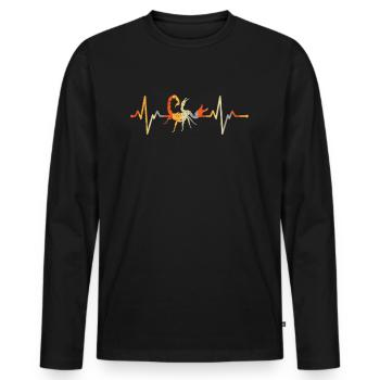 Vintage Scorpions Heartbeat Arachnid Scorpion - T-shirt manches longues Premium bio Homme - noir - Devant - Nico (187cm)