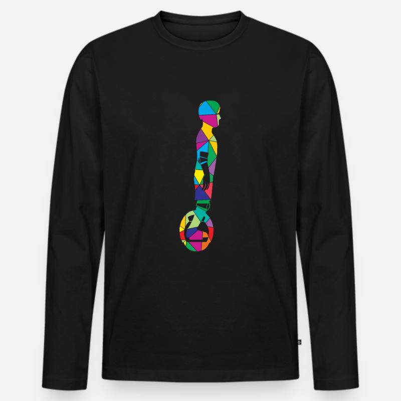 Einrad Polygon Einradfahrer - Männer Premium Bio Langarmshirt - Schwarz