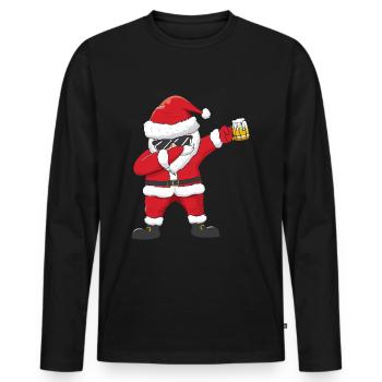 Dabbing Santa Beer Lover Beer Drinking Santa Claus - Männer Premium Bio Langarmshirt - Schwarz - Vorne - Nico (187cm)