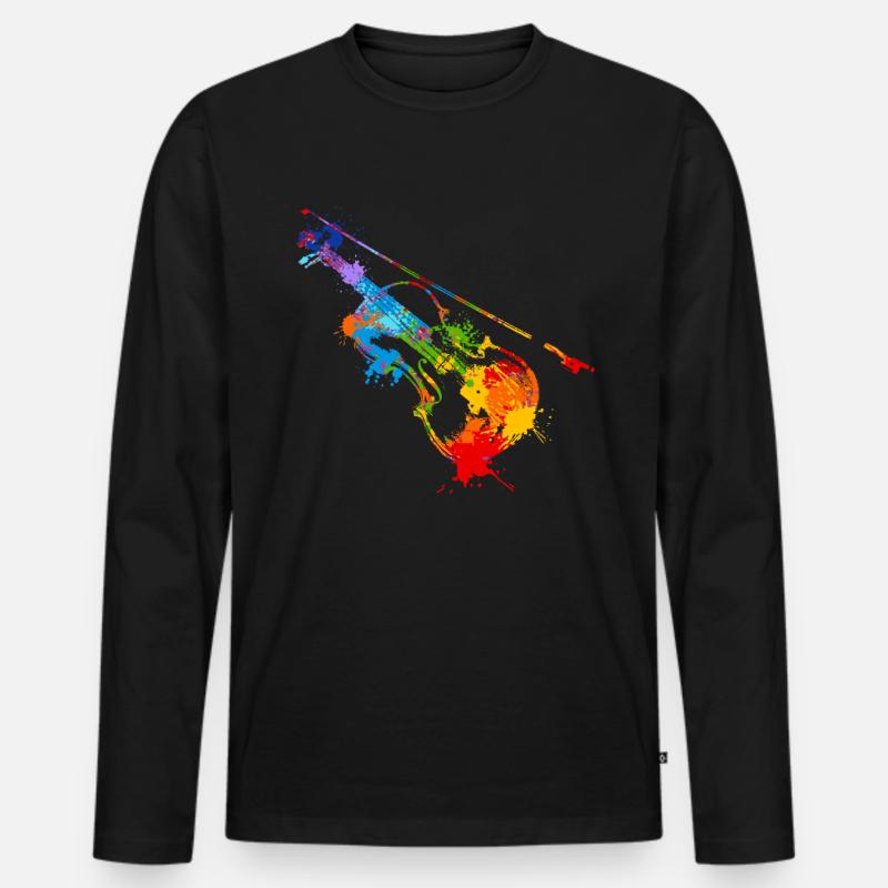 Splash Violine - Männer Premium Bio Langarmshirt - Schwarz