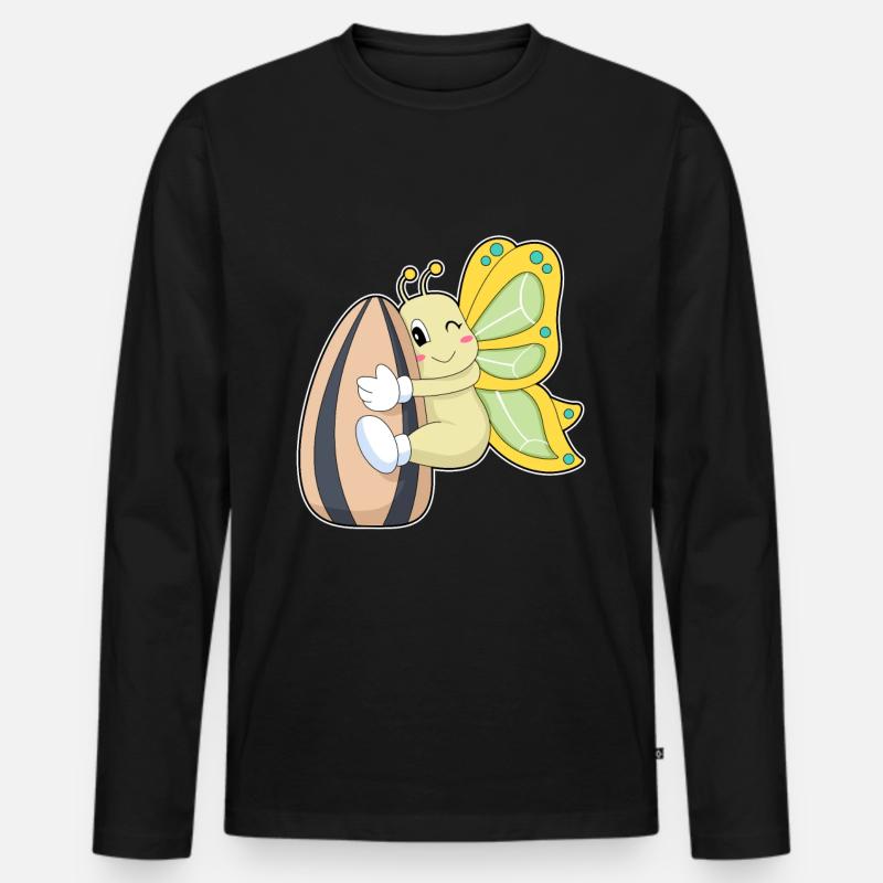 Schmetterling Samen - Männer Premium Bio Langarmshirt - Schwarz