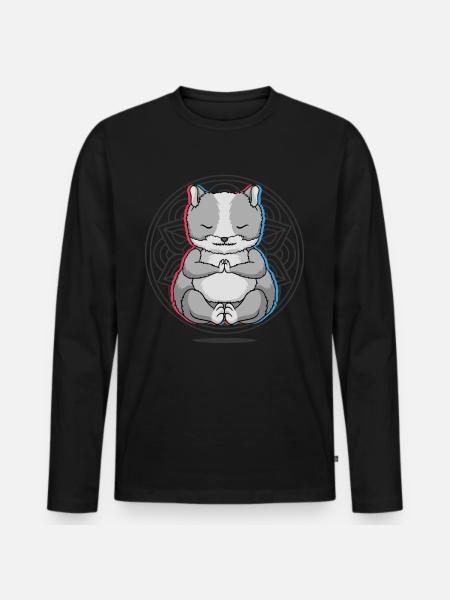 Yoga Hamster Yoga - Men's Premium Organic Long Sleeve Shirt - black