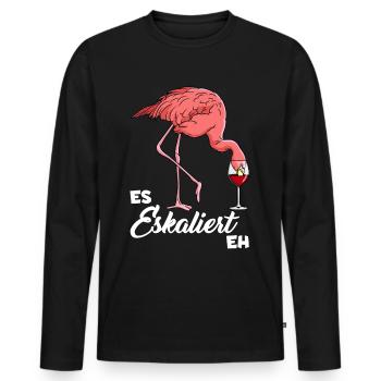 Ça dégénère quand même Flamingo - T-shirt manches longues Premium bio Homme - noir - Devant - Nico (187cm)