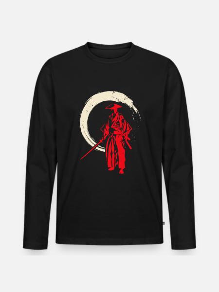 Japan Ninja Kitsune Style Japanese Samurai Sword - Männer Premium Bio Langarmshirt - Schwarz