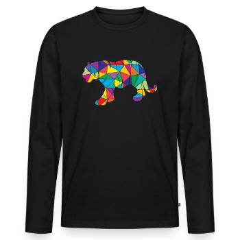 Tiger Polygon Low Poly Wild Animal - Men's Premium Organic Long Sleeve Shirt - black - Front - Nico (187cm)