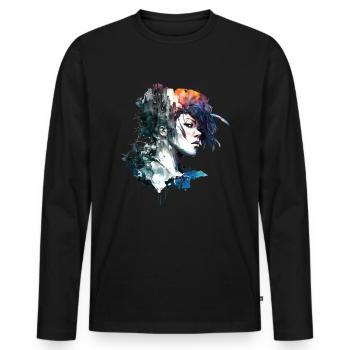 Anime No16 - Männer Premium Bio Langarmshirt - Schwarz - Vorne - Nico (187cm)