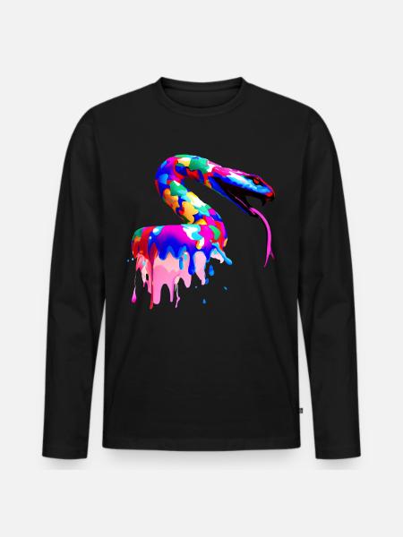 Gradients in the queue - Men's Premium Organic Long Sleeve Shirt - black