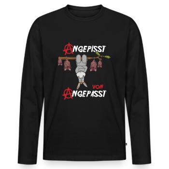 Angepisst von Angepasst Be Different Esel Anarchie - Männer Premium Bio Langarmshirt - Schwarz - Vorne - Nico (187cm)