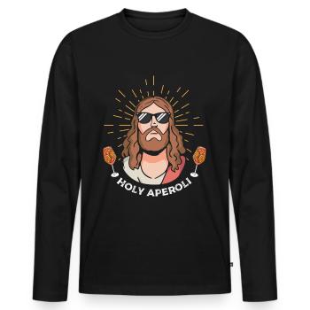 Holy Cocktail Jesus Christ Cocktail Drink - Men's Premium Organic Long Sleeve Shirt - black - Front - Nico (187cm)