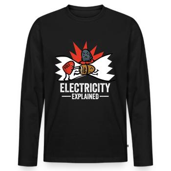 Elektroniker Elektriker Elektrizität - Männer Premium Bio Langarmshirt - Schwarz - Vorne - Nico (187cm)