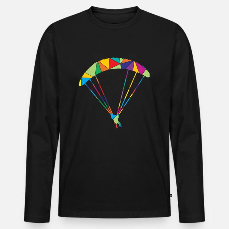 Paragleiter Polygon Gleitschirm - Männer Premium Bio Langarmshirt - Schwarz