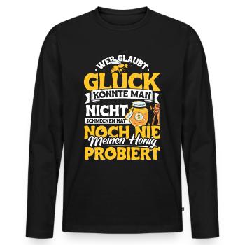 Bienen Imker Honig - Männer Premium Bio Langarmshirt - Schwarz - Vorne - Nico (187cm)