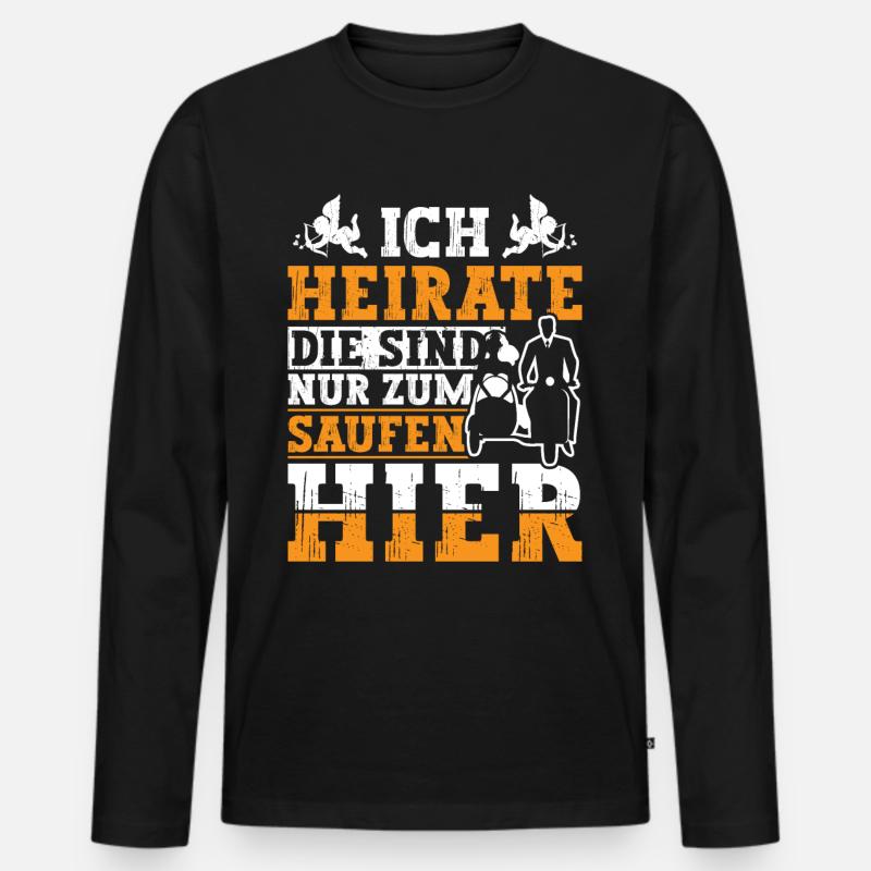 Ich Heirate Junggesellenabschied - Männer Premium Bio Langarmshirt - Schwarz
