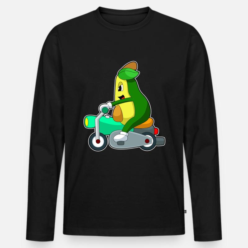 Avocado Motorrad - Männer Premium Bio Langarmshirt - Schwarz