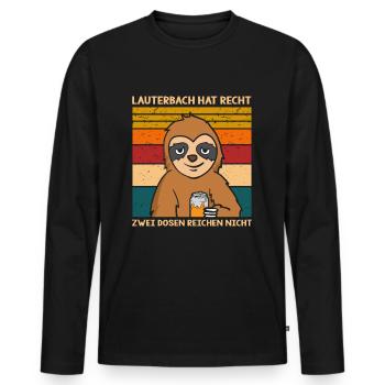 Lauterbach hat recht 2 Dosen reichen nicht - Männer Premium Bio Langarmshirt - Schwarz - Vorne - Nico (187cm)