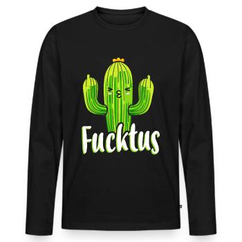 Fucktus drôle de cactus plante cactus succulente - T-shirt manches longues Premium bio Homme - noir - Devant - Nico (187cm)