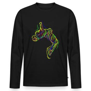 Parkour Backflip - T-shirt manches longues Premium bio Homme - noir - Devant - Nico (187cm)