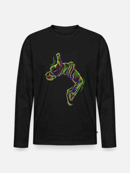 Parkour Backflip - Men's Premium Organic Long Sleeve Shirt - black
