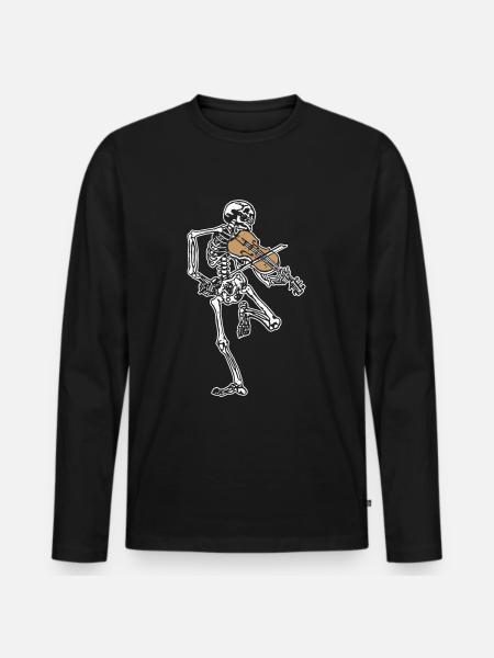 Violon squelette - T-shirt manches longues Premium bio Homme - noir