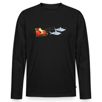 Hai Weihnachtsmann Weihnachtsschlitten - Männer Premium Bio Langarmshirt - Schwarz - Vorne - Nico (187cm)