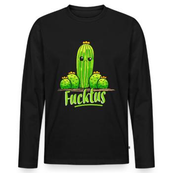 Fucktus Funny Cactus Plant Cacti Succulent - Männer Premium Bio Langarmshirt - Schwarz - Vorne - Nico (187cm)