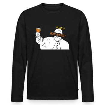 Holy Cocktail Pope Francis Cocktail - Männer Premium Bio Langarmshirt - Schwarz - Vorne - Nico (187cm)