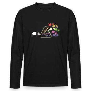 Prisma Panda Licht Dreieckes Lichtspektrum - Männer Premium Bio Langarmshirt - Schwarz - Vorne - Nico (187cm)