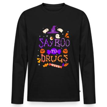 Say Boo To Drugs Sag nein zur Abhängigkeit - Men's Premium Organic Long Sleeve Shirt - black - Front - Nico (187cm)