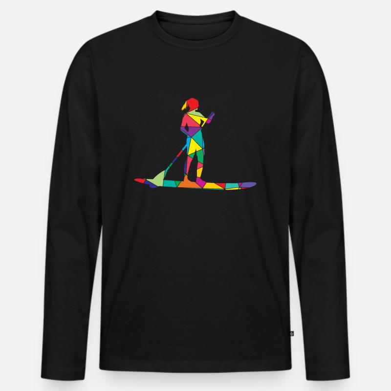 Stand Up Paddle Polygon SUP - T-shirt manches longues Premium bio Homme - noir