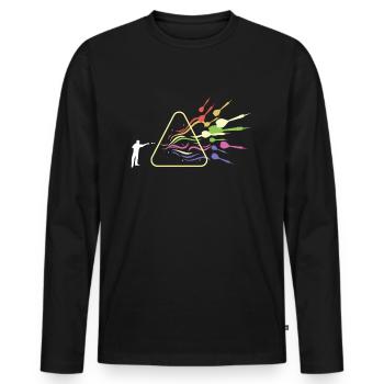 Dart Prisma Regenbogen Licht Lustig Physik - Männer Premium Bio Langarmshirt - Schwarz - Vorne - Nico (187cm)