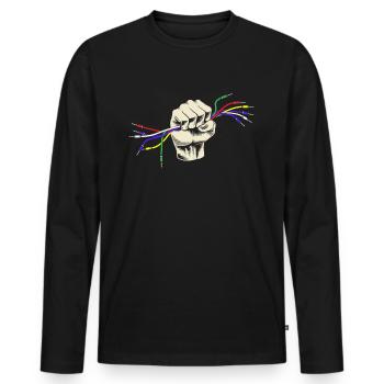 Toningenieur Audio Kabel Hand Audiospezialist - Männer Premium Bio Langarmshirt - Schwarz - Vorne - Nico (187cm)