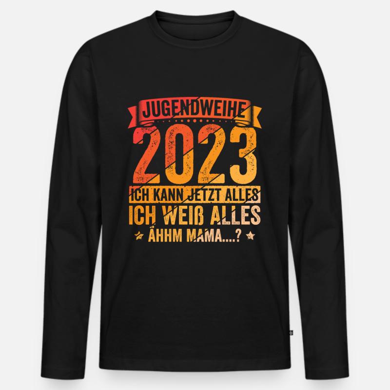 Jugendweihe 2023 - Männer Premium Bio Langarmshirt - Schwarz