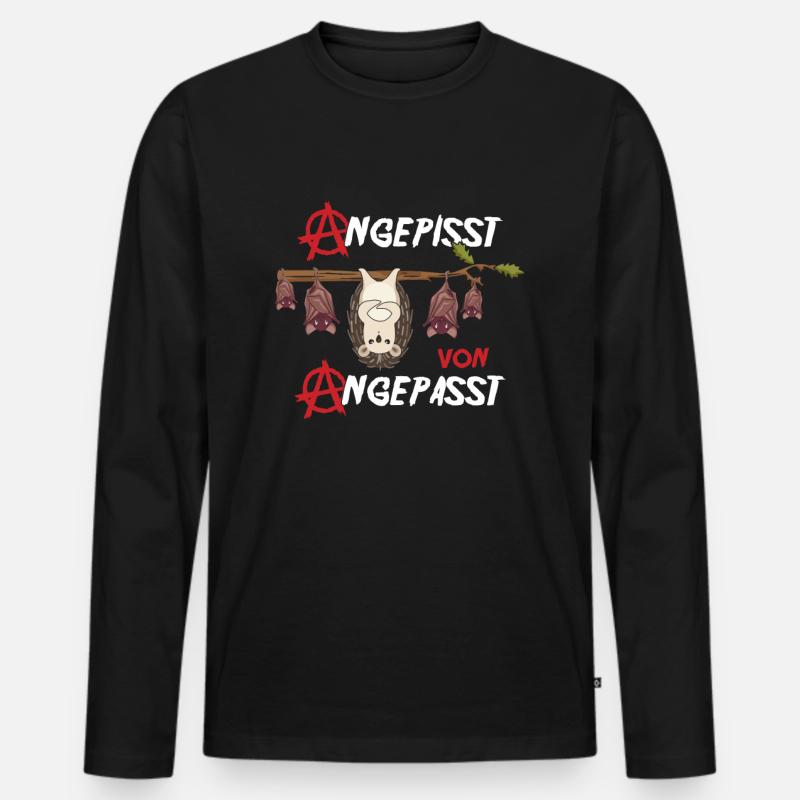 Angepisst von Angepasst Be Different Igel Anarchie - Männer Premium Bio Langarmshirt - Schwarz