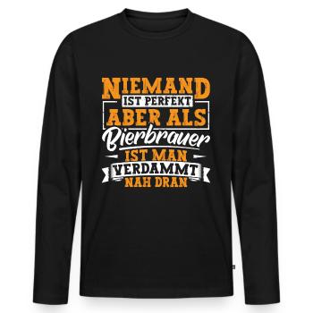 Bierbrauer Bier Leidenschaft - Männer Premium Bio Langarmshirt - Schwarz - Vorne - Nico (187cm)