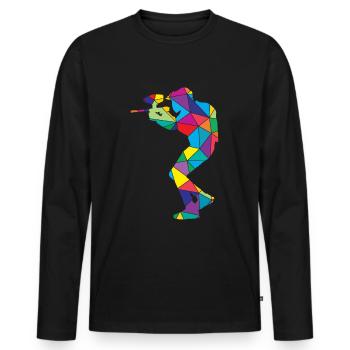 Low Poly Shooting Polygon Paintball - T-shirt manches longues Premium bio Homme - noir - Devant - Nico (187cm)
