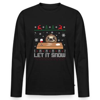 Let It Snow Sloth Pull moche - T-shirt manches longues Premium bio Homme - noir - Devant - Nico (187cm)