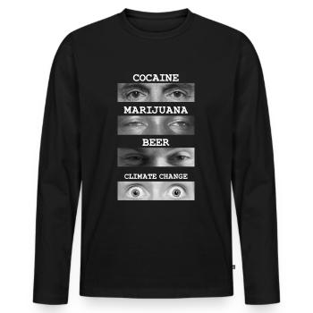 Les yeux rivés sur le changement climatique - T-shirt manches longues Premium bio Homme - noir - Devant - Nico (187cm)