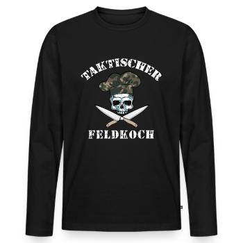 Taktischer Feldkoch - Männer Premium Bio Langarmshirt - Schwarz - Vorne - Nico (187cm)