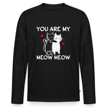 You are my Meow Meow - Men's Premium Organic Long Sleeve Shirt - black - Front - Nico (187cm)
