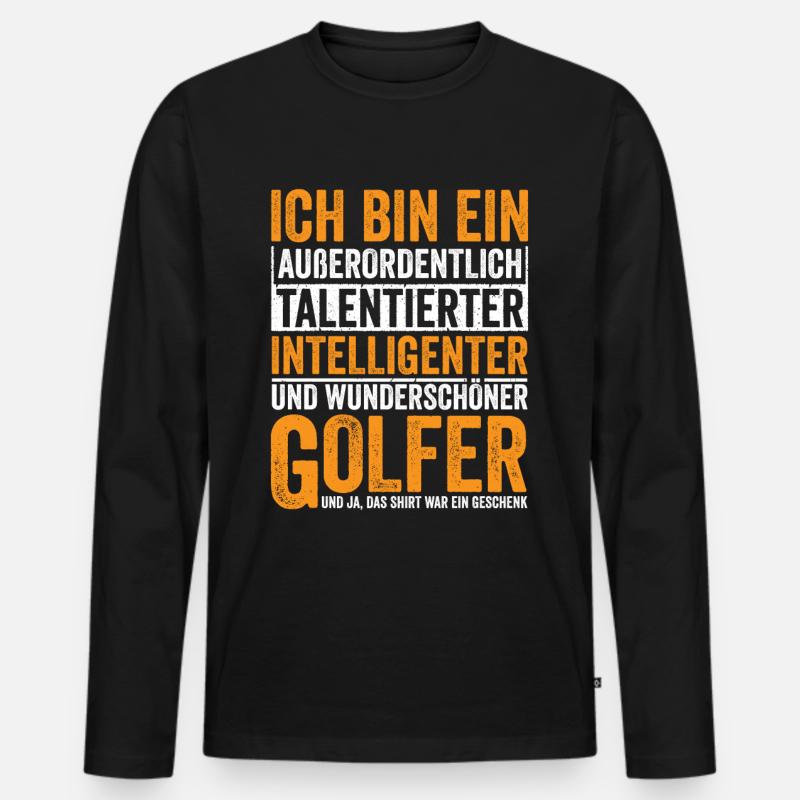 Talentierter Intelligenter Golfer - Männer Premium Bio Langarmshirt - Schwarz