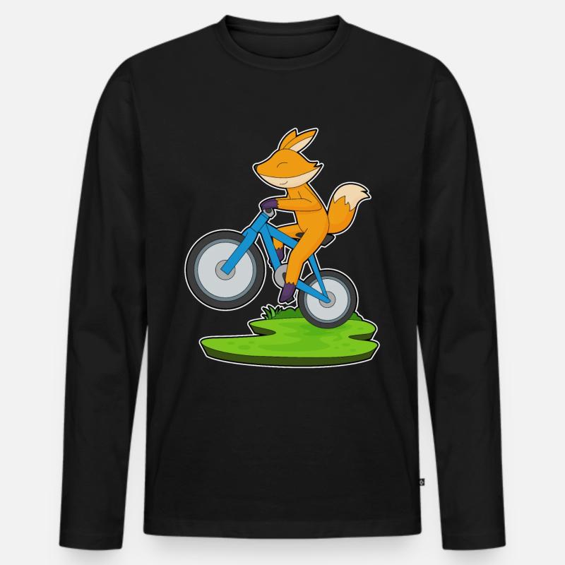 Fuchs Fahrrad - Männer Premium Bio Langarmshirt - Schwarz