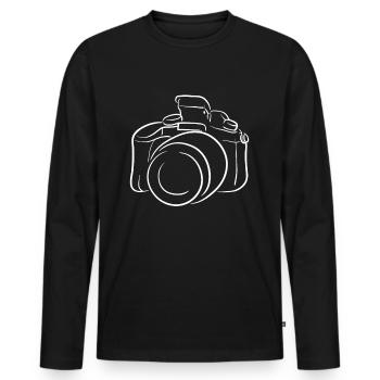 Photography SLR camera Silhouette - Men's Premium Organic Long Sleeve Shirt - black - Front - Nico (187cm)