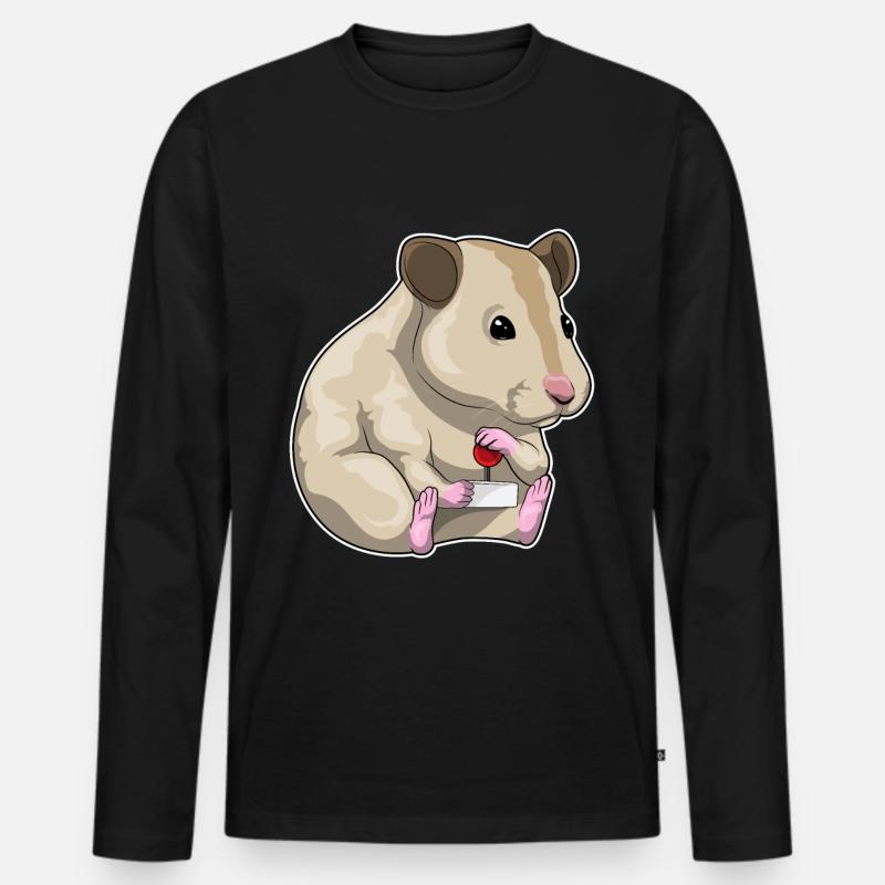 Hamster Gamer Controller - Männer Premium Bio Langarmshirt - Schwarz