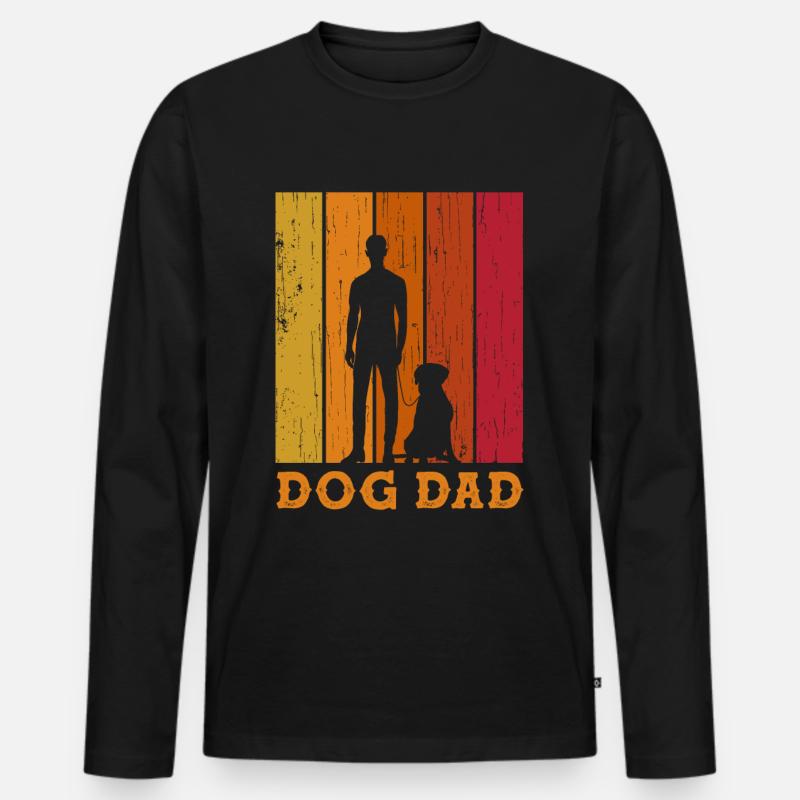 Best Dog Dad Ever - Männer Premium Bio Langarmshirt - Schwarz