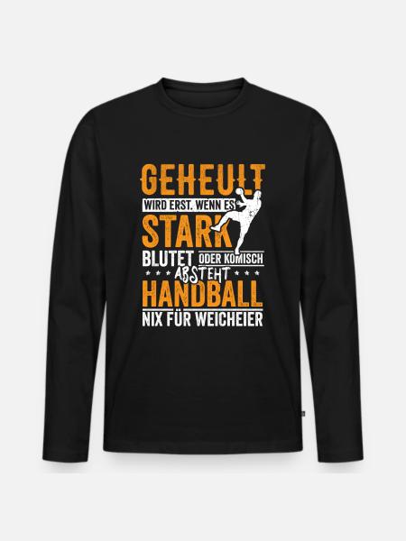 Handball nix für Weicheier - Männer Premium Bio Langarmshirt - Schwarz