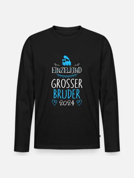 Bald Großer Bruder 2024 - Männer Premium Bio Langarmshirt - Schwarz
