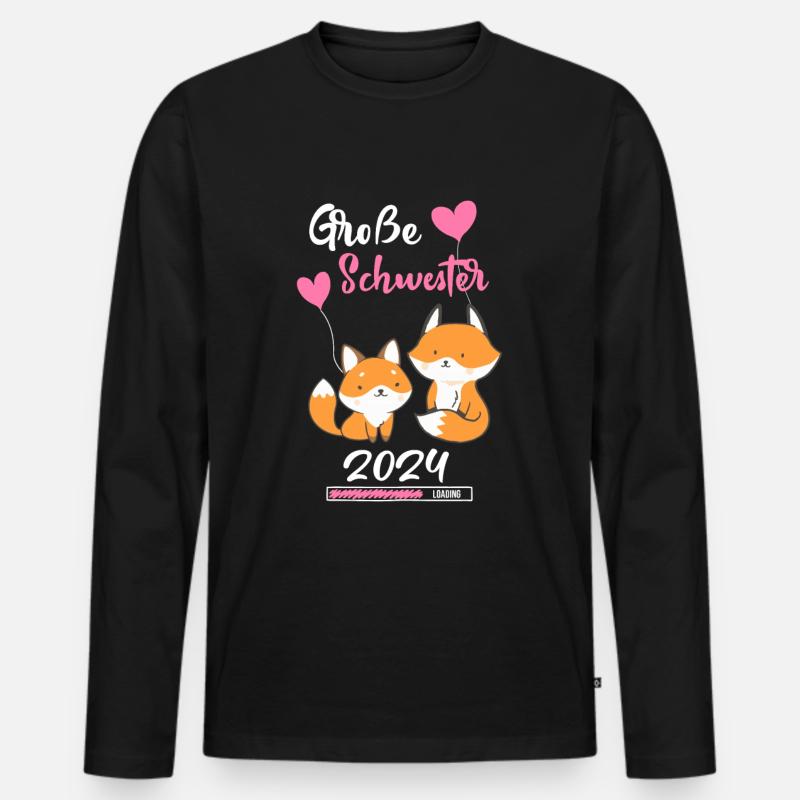 Große Schwester 2024 - Männer Premium Bio Langarmshirt - Schwarz