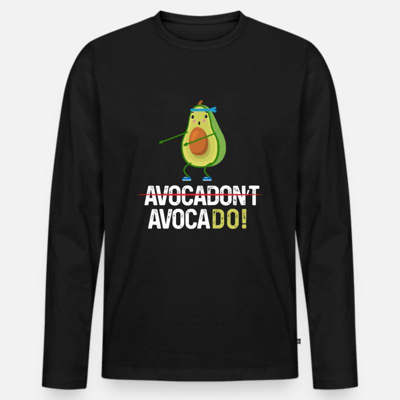 Avocadon't Avocado Trainingshirt - Männer Premium Bio Langarmshirt - Schwarz