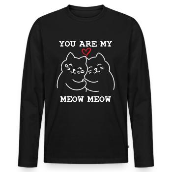 You are my Meow Meow - Men's Premium Organic Long Sleeve Shirt - black - Front - Nico (187cm)