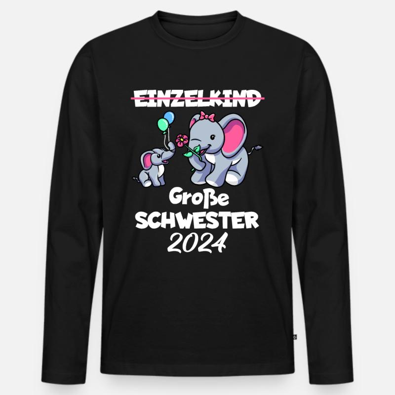 Große Schwester 2024 - Männer Premium Bio Langarmshirt - Schwarz